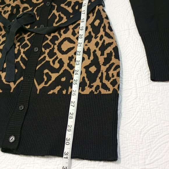 Premise Womens Leopard Print Cardigan Sweater S Wool Blend Bohemia - Picture 9 of 10